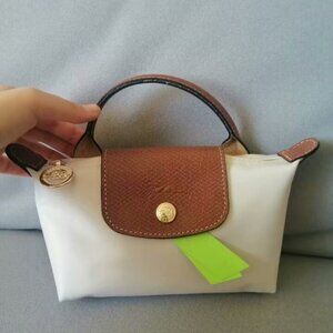 Brand new Longchamp women's White mini canvas bag